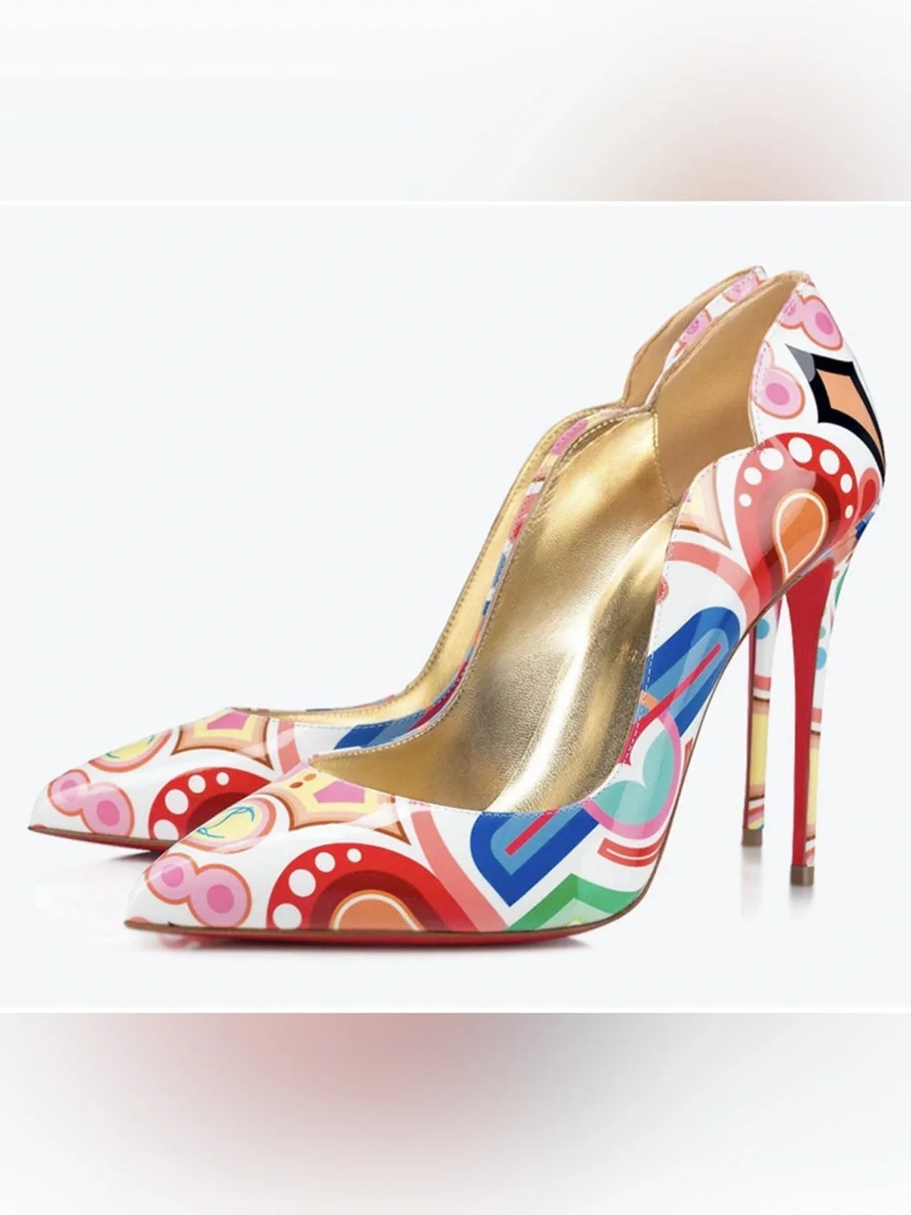 Christian Louboutin Hot chick 100 patent Tivoli Platine Gold pumps